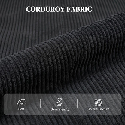 Fauteuil inclinable Corduroy, siège rembourré, noir