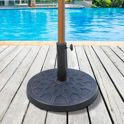 Resin Round Patio Umbrella Stand Base, Coated Pole, Bronze Umbrella Bases at Gallery Canada