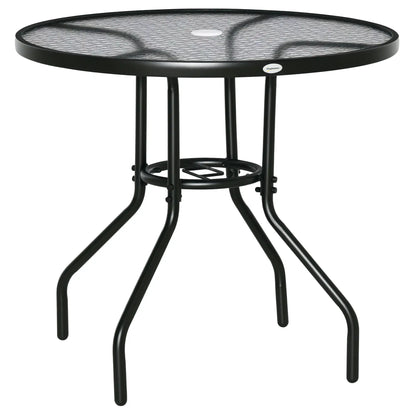 31.5" Round Outdoor Dining Table, Glass Top, Steel Frame, Garden Patio Patio Dinning Tables at Gallery Canada