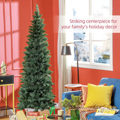 7ft Pencil Artificial Christmas Tree, 687 Branch Tips, Steel Base, Green Pencil Christmas Trees at Gallery Canada