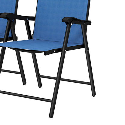 Folding Patio Chairs Set Of 2, High Back Outdoor Dining Chairs, Blue Patio Chairs at Gallery Canada