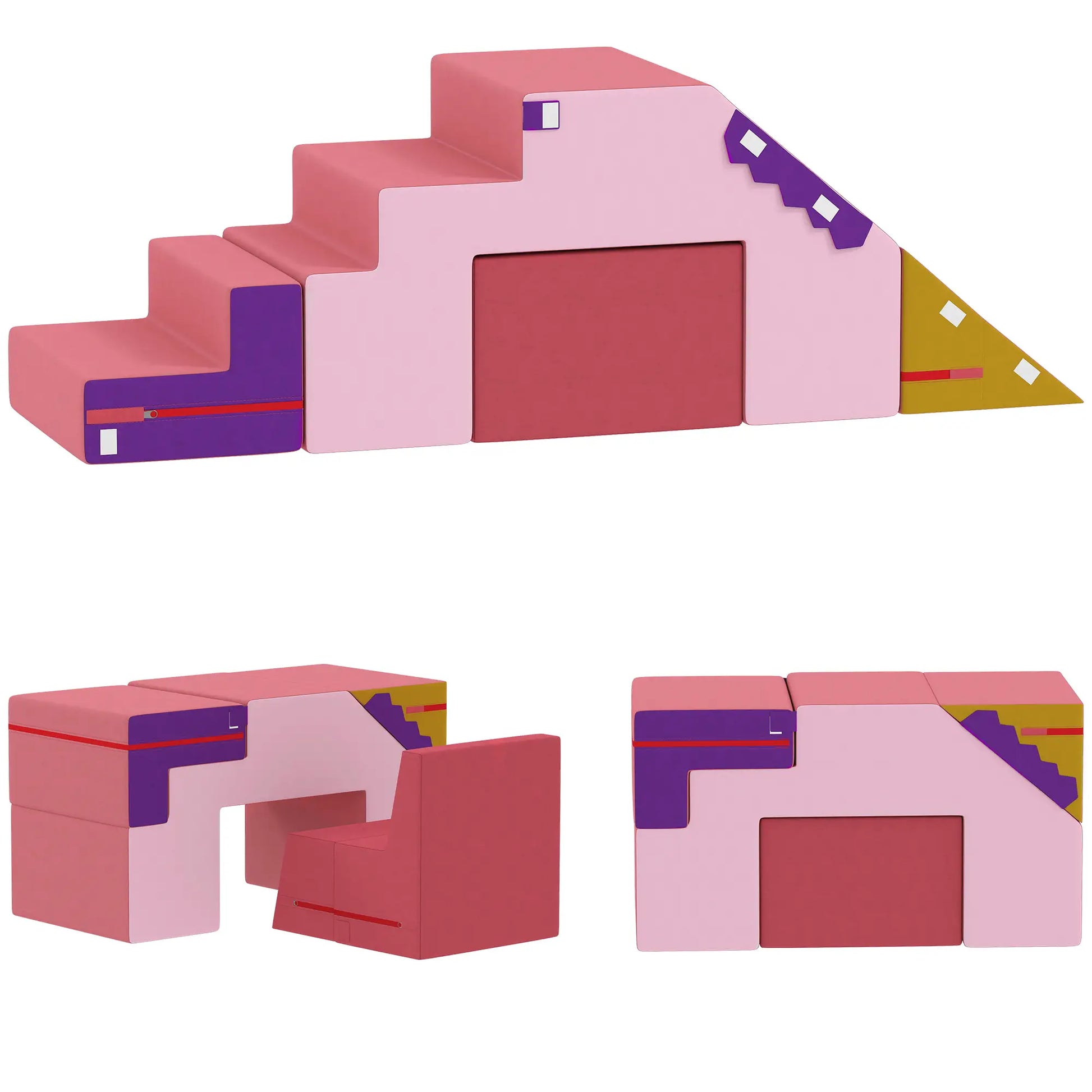 2-Piece Climbing Foam Blocks, Detachable Cover, Indoor PlaySet, Pink Kids Gym & Playmats at Gallery Canada