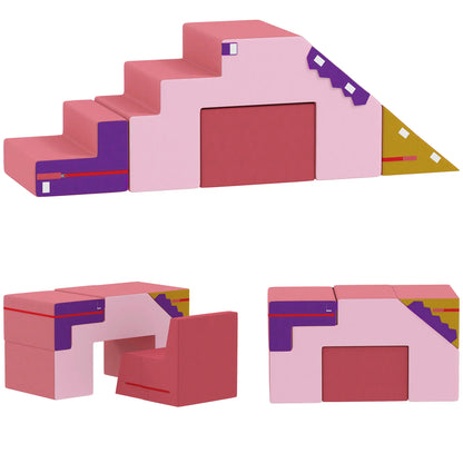 2-Piece Climbing Foam Blocks, Detachable Cover, Indoor PlaySet, Pink Kids Gym & Playmats at Gallery Canada