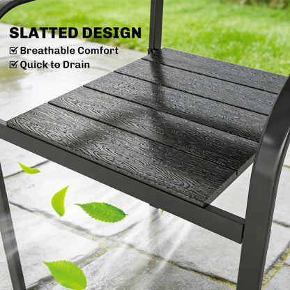 Stackable Patio Chairs Set Of 4, Outdoor Dining Chairs, Black Outdoor Dining Sets at Gallery Canada