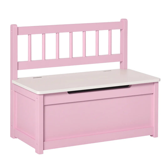 2-in-1 Wooden Kids Toy Box, Storage Bench Seat, Pink Baby & Kids Storage Pink at Gallery Canada
