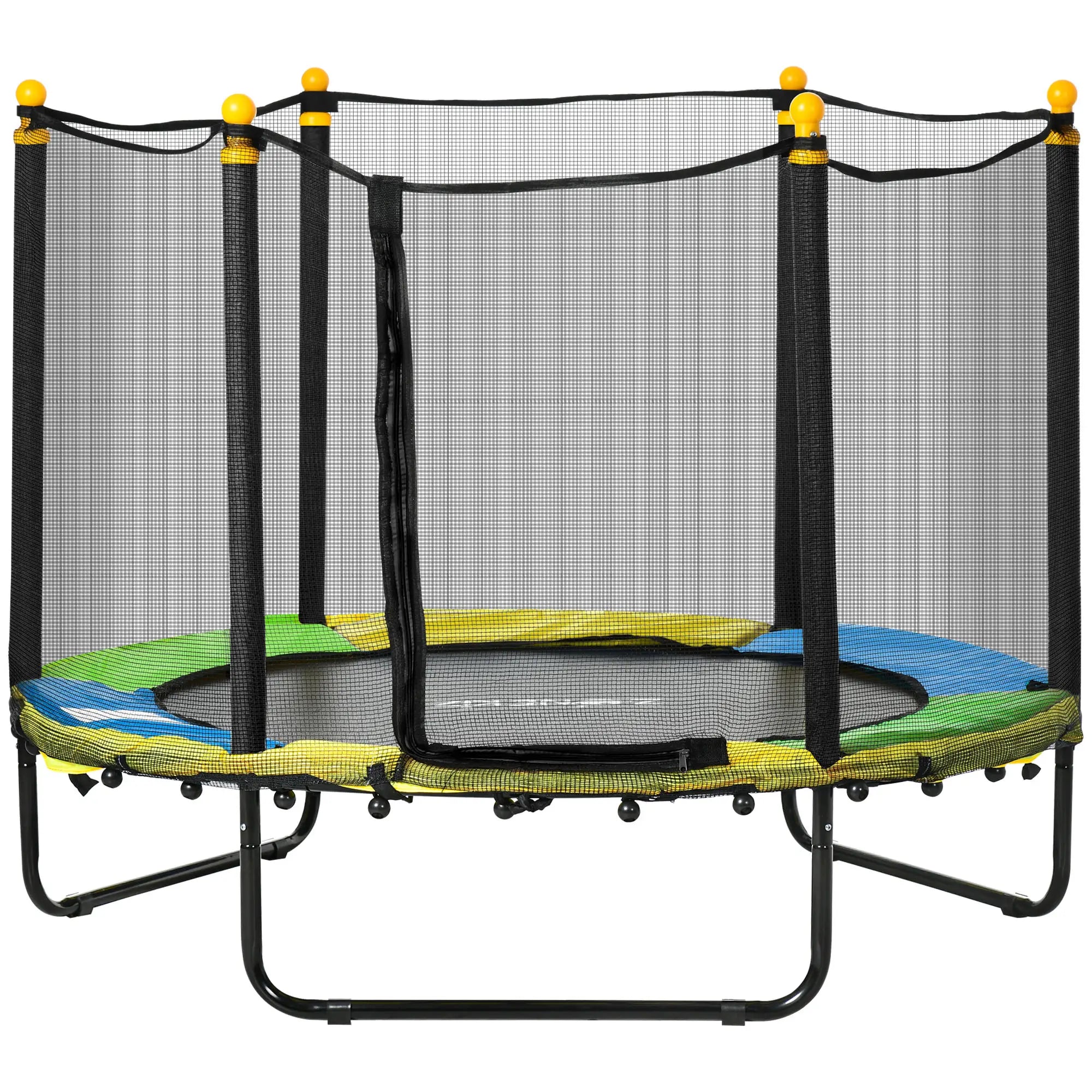 4.6FT Kids Trampoline with Enclosure Net, Indoor Outdoor, Black Trampolines at Gallery Canada