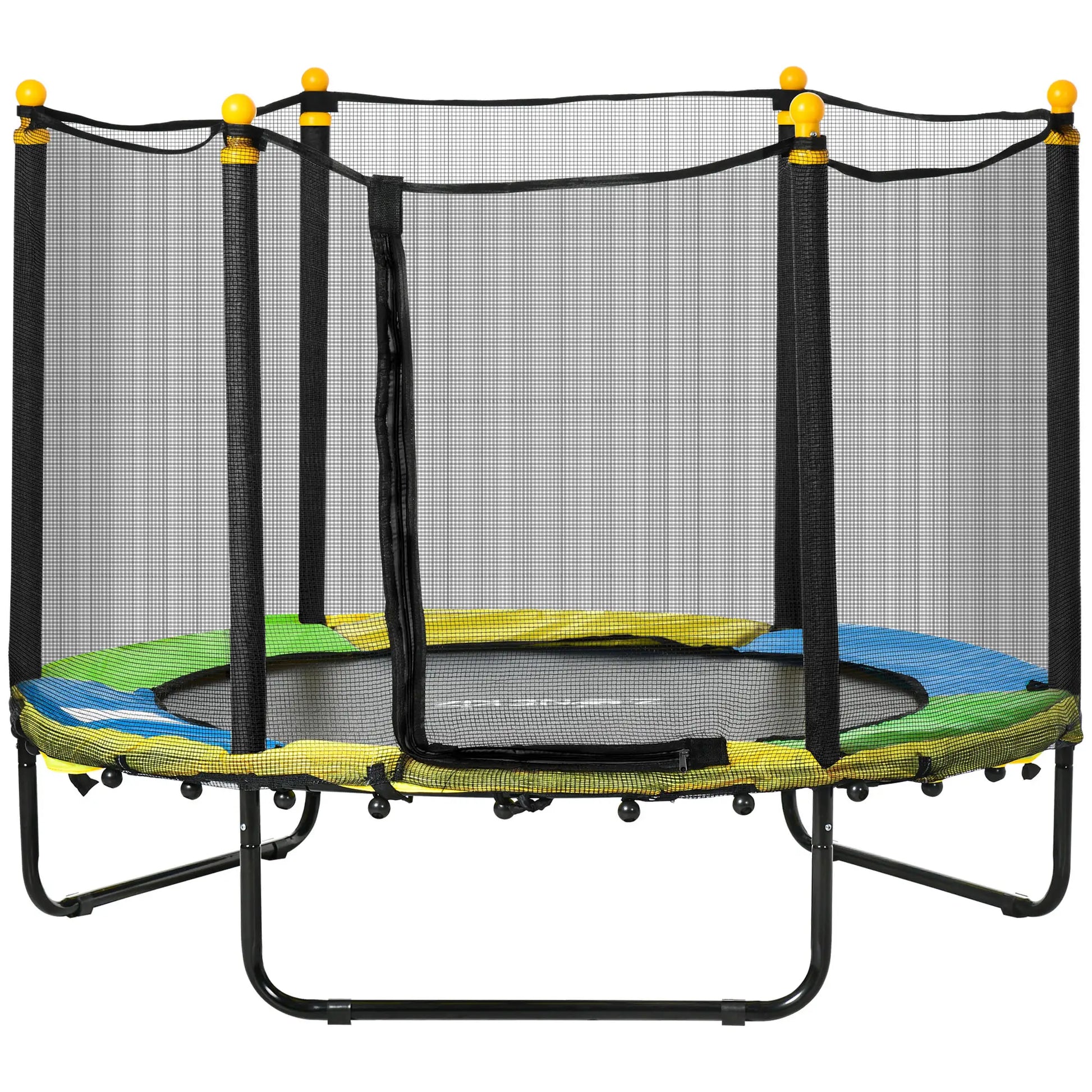 4.6FT Kids Trampoline with Enclosure Net, Indoor Outdoor, Black Trampolines at Gallery Canada