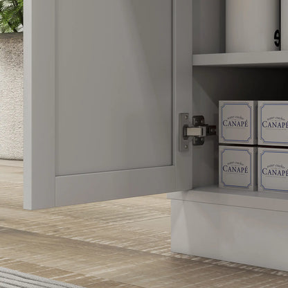 Microwave Cabinet, Kitchen Storage With Drawer, Adjustable Shelf, White Kitchen Pantry Cabinets at Gallery Canada