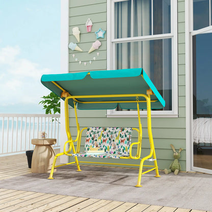 Kids Porch Swing, 2-Seater With Safety Belts, Adjustable Canopy, Green Gym Sets & Swings at Gallery Canada