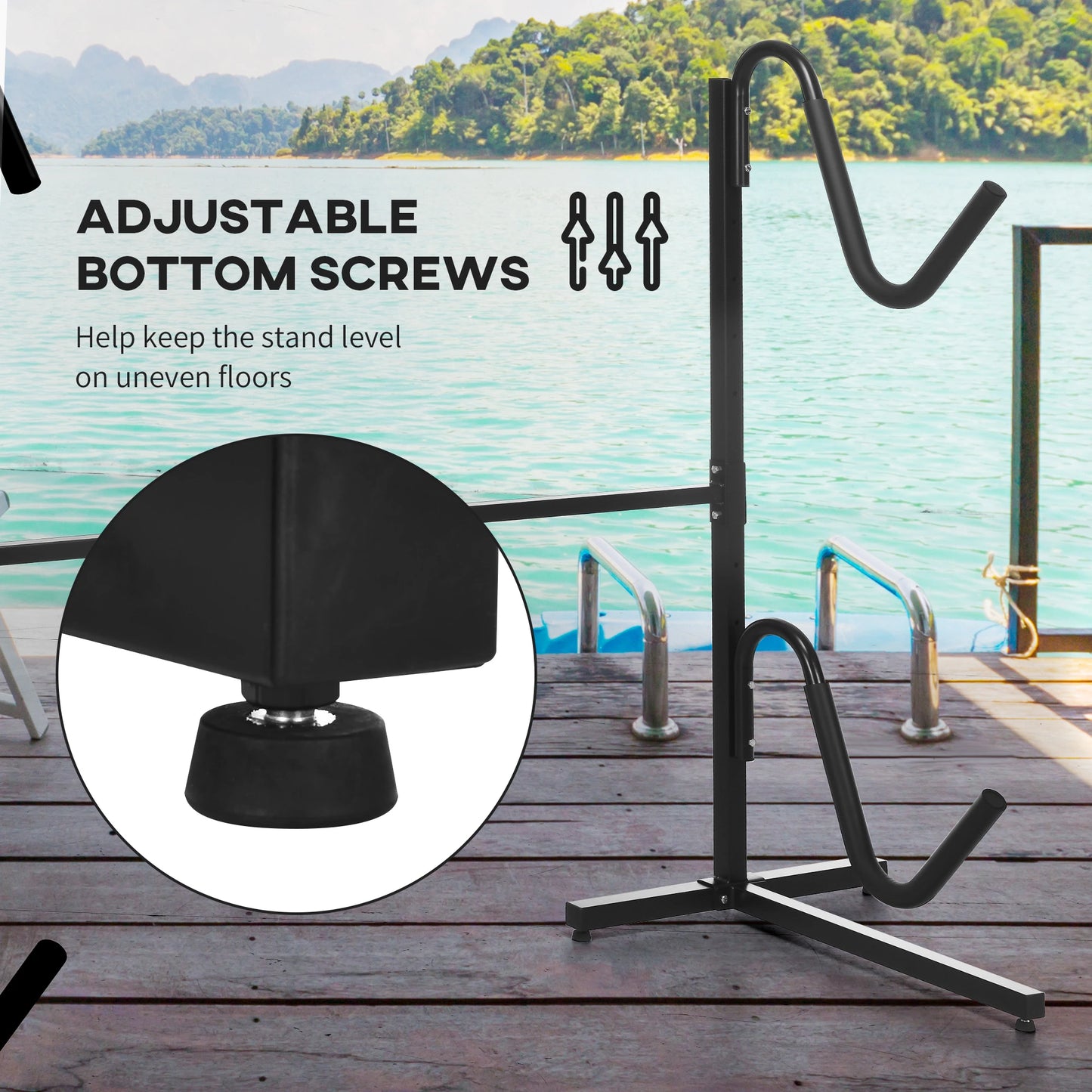 Freestanding Kayak Storage Rack, Adjustable Length, Heavy Duty, Indoor Outdoor Kayak Carts at Gallery Canada