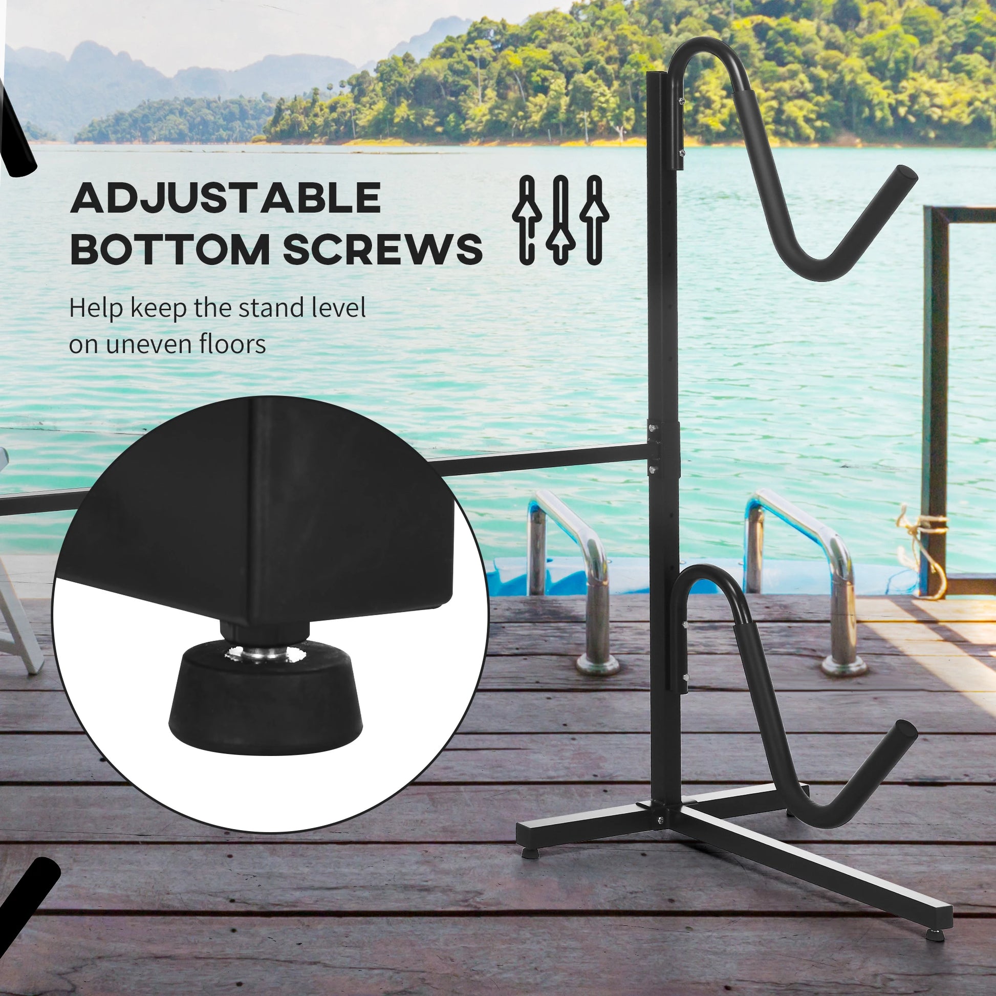 Freestanding Kayak Storage Rack, Adjustable Length, Heavy Duty, Indoor Outdoor Kayak Carts at Gallery Canada