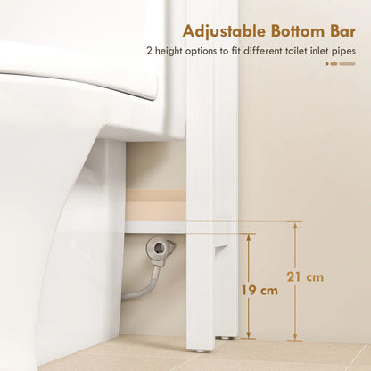 Over The Toilet Storage Cabinet, Open Shelf, Adjustable Bar, White Over The Toilet Storage at Gallery Canada