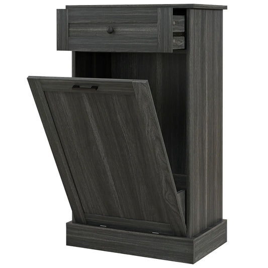 Kitchen Tilt Out Trash Bin Cabinet, Free Standing, Charcoal Grey Storage Cabinets Charcaol Grey at Gallery Canada