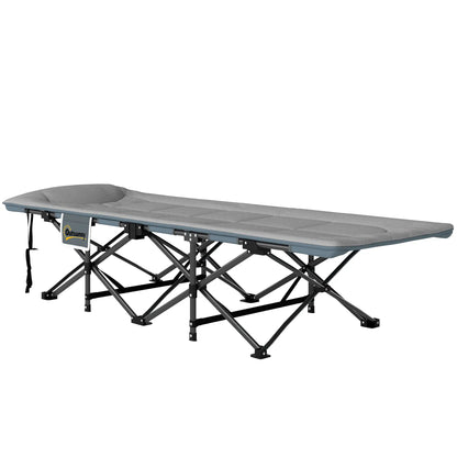 26.4" Wide Folding Bed, Camping Cot for Adults, Grey Camping Cots Grey at Gallery Canada