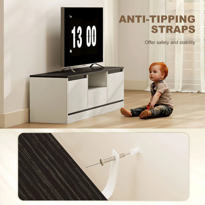 TV Stand For 55-60 Inch TV, Entertainment Center, White TV Stands at Gallery Canada