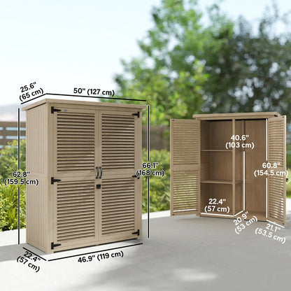 Wooden Garden Shed, 50" x 26" x 66", Waterproof Asphalt Roof, Shelves, Natural Sheds at Gallery Canada