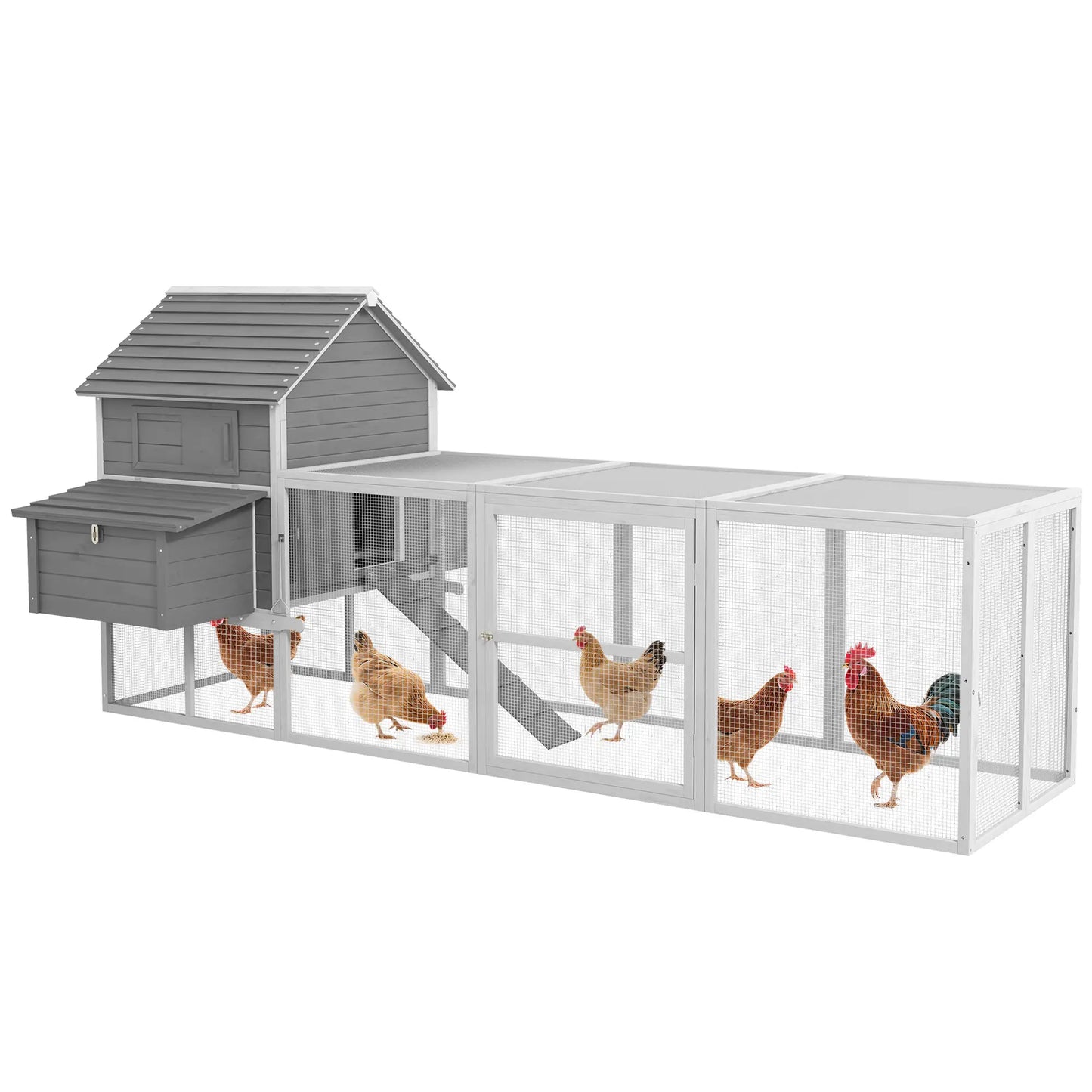 Wooden Chicken Coop, Nesting Boxes, Run, Doors, Tray, Ramp, 4-6 Chickens Chicken Coops at Gallery Canada