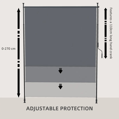 7' x 10' Retractable Patio Awning, Manual Outdoor Privacy Screen, UPF40+ Water-Resistant, Grey Retractable Side Awning at Gallery Canada