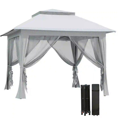 12' x 12' Foldable Pop-Up Party Tent, Steel Frame, Light Grey Pop Up Canopies at Gallery Canada