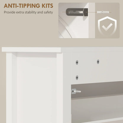 Slim Shoe Cabinet, 3 Flip Drawers, Adjustable Shelves, Holds 18 Pairs, White Shoe Storage Cabinets & Racks at Gallery Canada