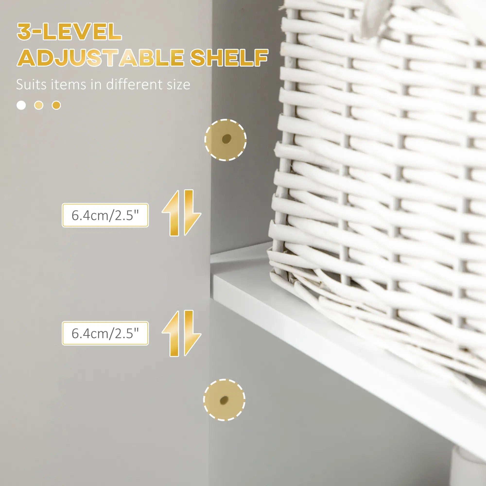 2-Piece Bathroom Cabinet Set, Adjustable Shelves, White Bathroom Cabinets at Gallery Canada