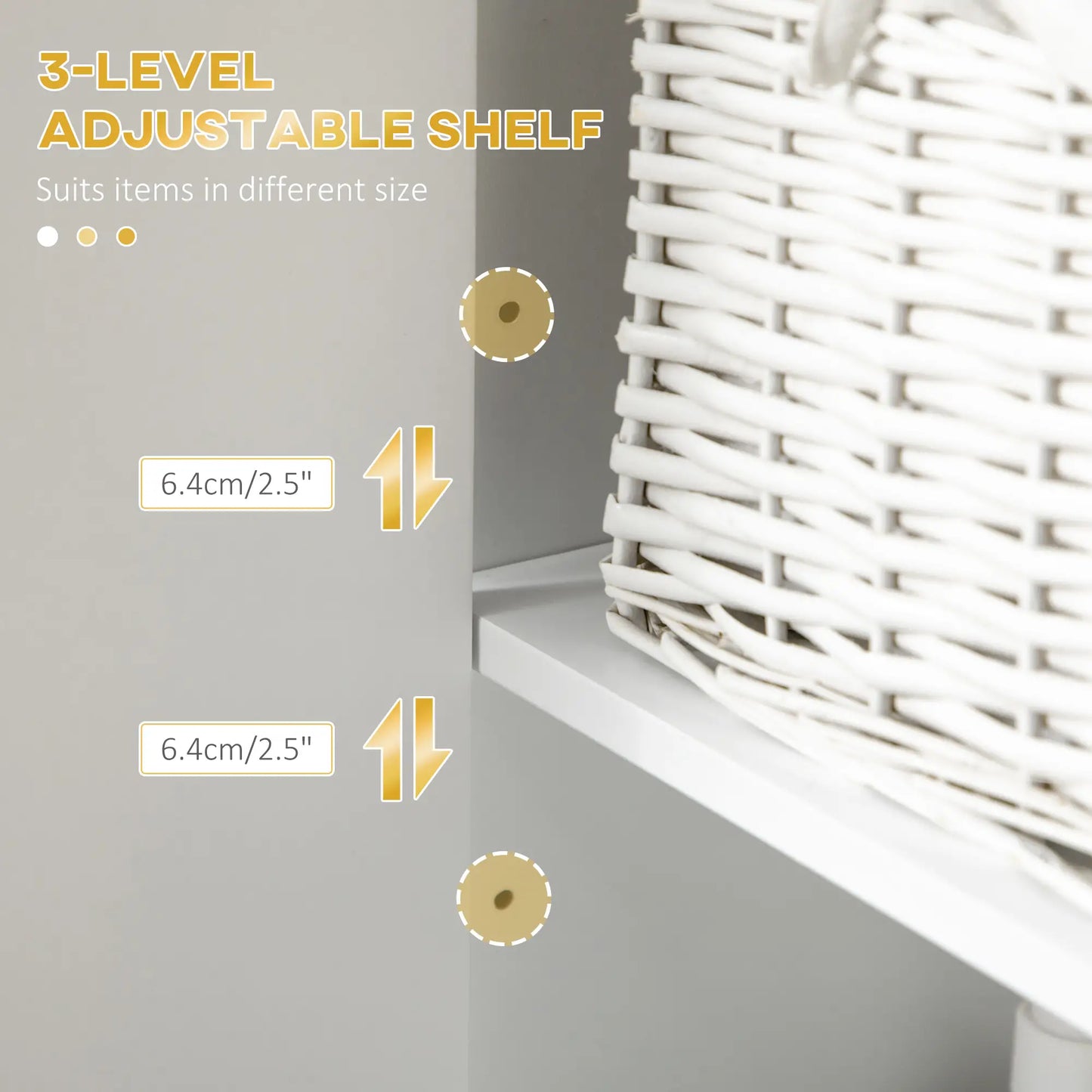 2-Piece Bathroom Cabinet Set, Adjustable Shelves, White Bathroom Cabinets at Gallery Canada