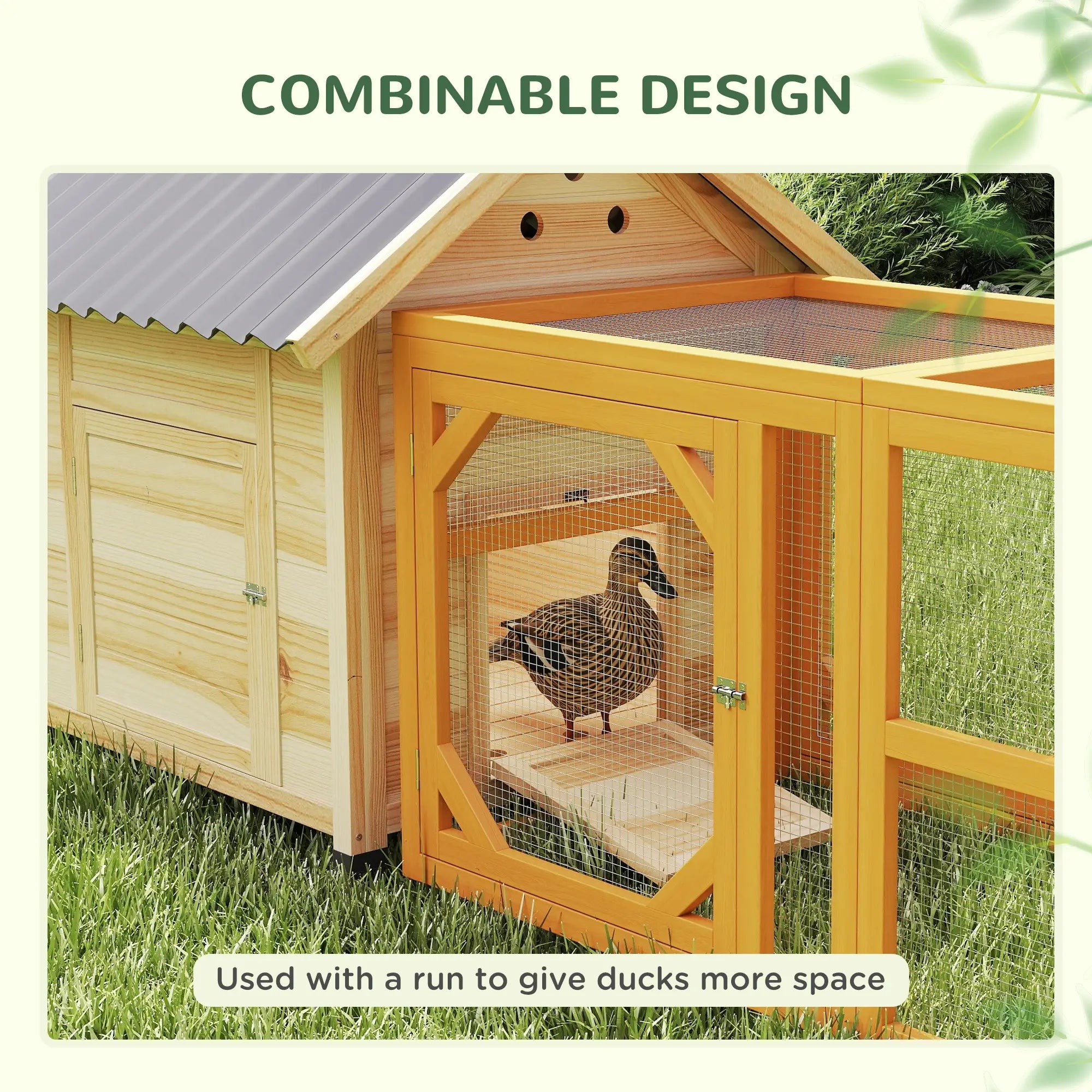 Wooden Duck Coop With Openable Roof, Double Doors, Natural Wood Chicken Coops at Gallery Canada