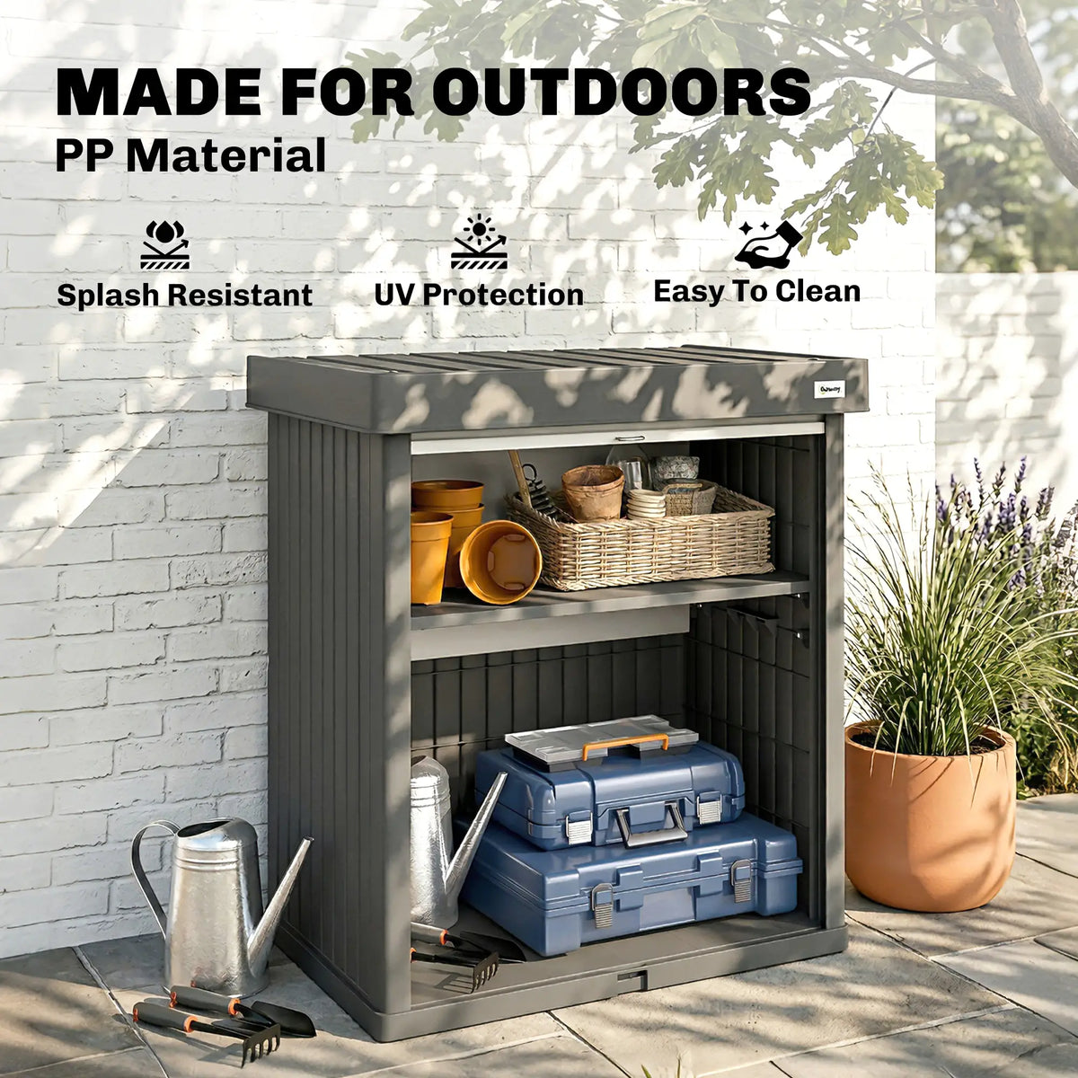 82 Gallon Outdoor Storage Box, Splash Resistant, UV Resistant, Grey Patio Storage Boxes at Gallery Canada