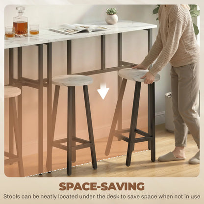 Bar Table Set Of 6, White Marble Breakfast Table And 4 Stools, White Bar Sets at Gallery Canada