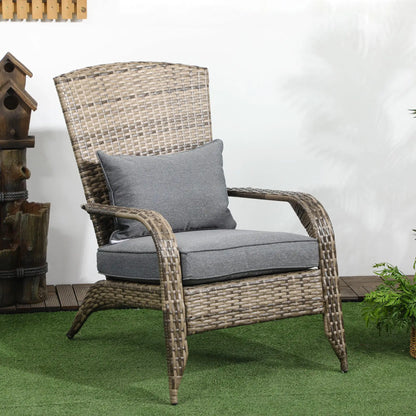 PE Rattan Adirondack Chair With Cushions, Mixed Grey Patio Chairs at Gallery Canada