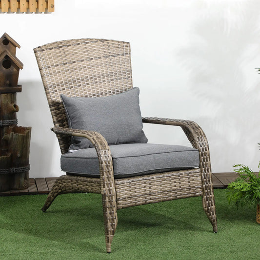 PE Rattan Adirondack Chair With Cushions, Mixed Grey Patio Chairs Mixed Yellow, Mixed Grey at Gallery Canada