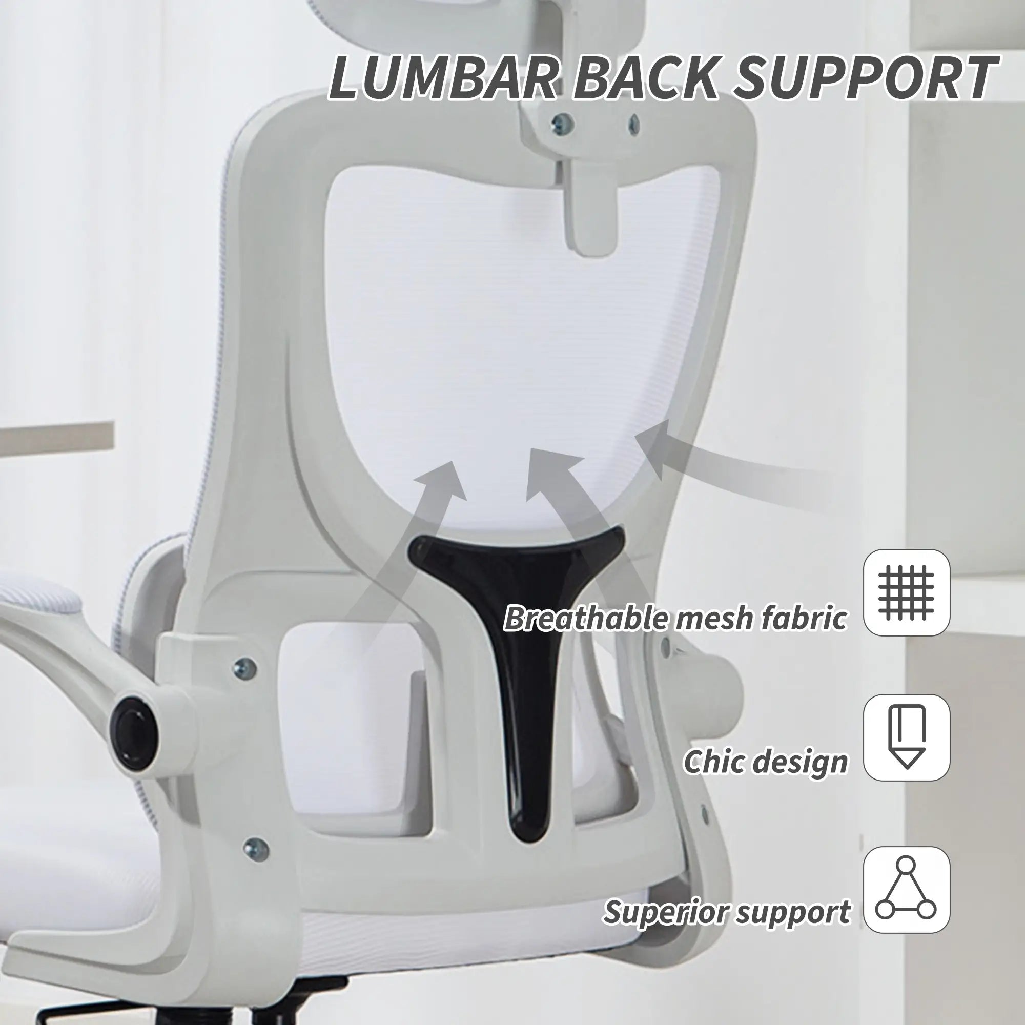 High Back Office Chair, Mesh Computer Chair, Adjustable Height, Cream White Office Chairs at Gallery Canada