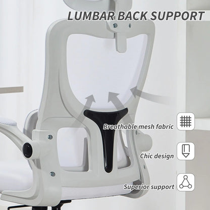 High Back Office Chair, Mesh Computer Chair, Adjustable Height, Cream White Office Chairs at Gallery Canada