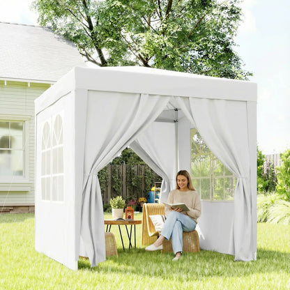 6.6'x6.6' Pop Up Canopy Tent, Instant Sun Shelter Gazebo, White Pop Up Canopies at Gallery Canada