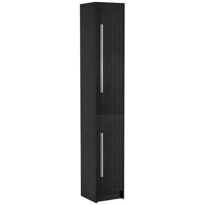 Tall Bathroom Storage Cabinet, Adjustable Shelves, Wood Grain, Black Bathroom Cabinets at Gallery Canada