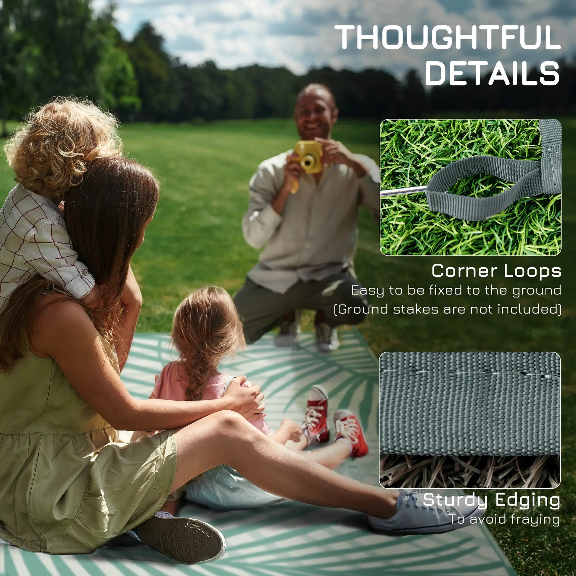 Reversible Outdoor Rug, 9' x 12', Waterproof, Portable RV Camping Carpet Garden Decor at Gallery Canada