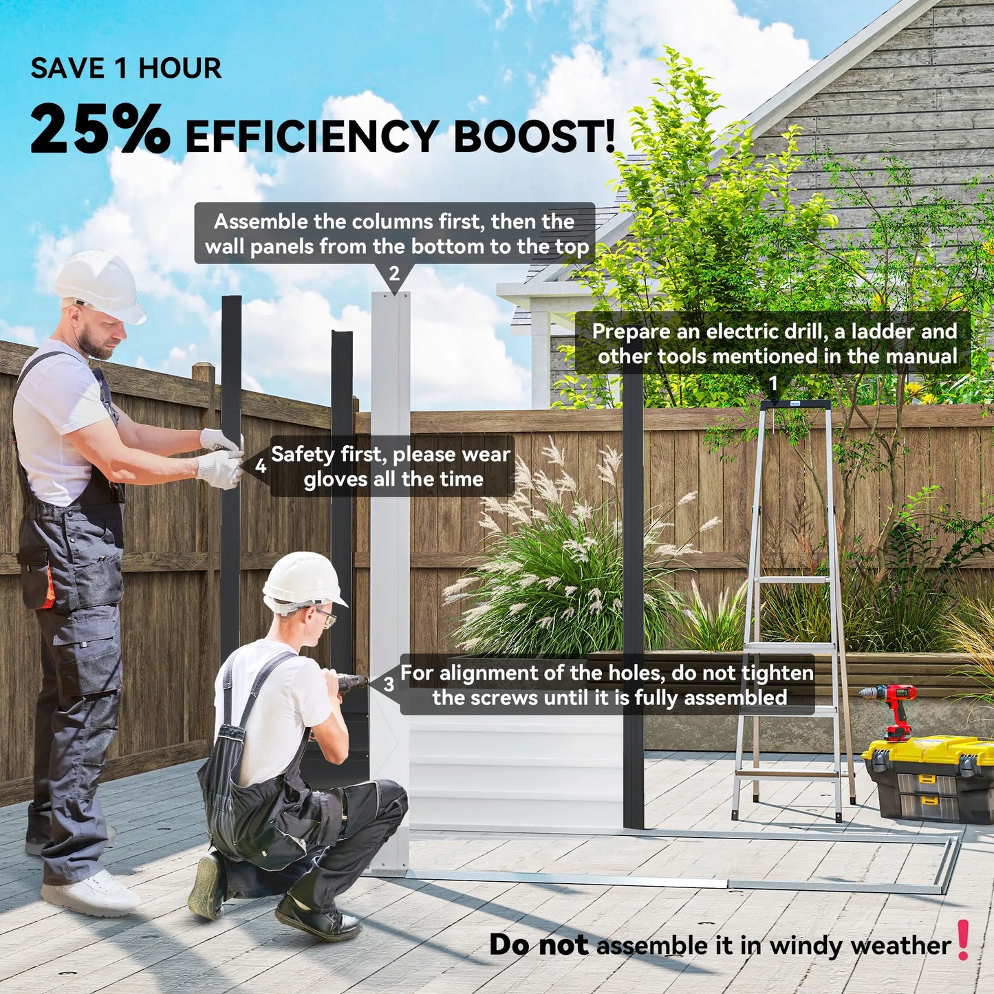 7.7' x 6.5' Metal Garden Shed, Tool Storage, Dark Grey Sheds at Gallery Canada