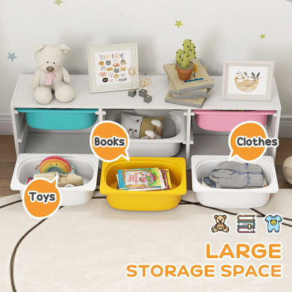 Kids Toy Storage Organizer with 6 Removable Plastic Bins Bookshelves & Bookcases at Gallery Canada