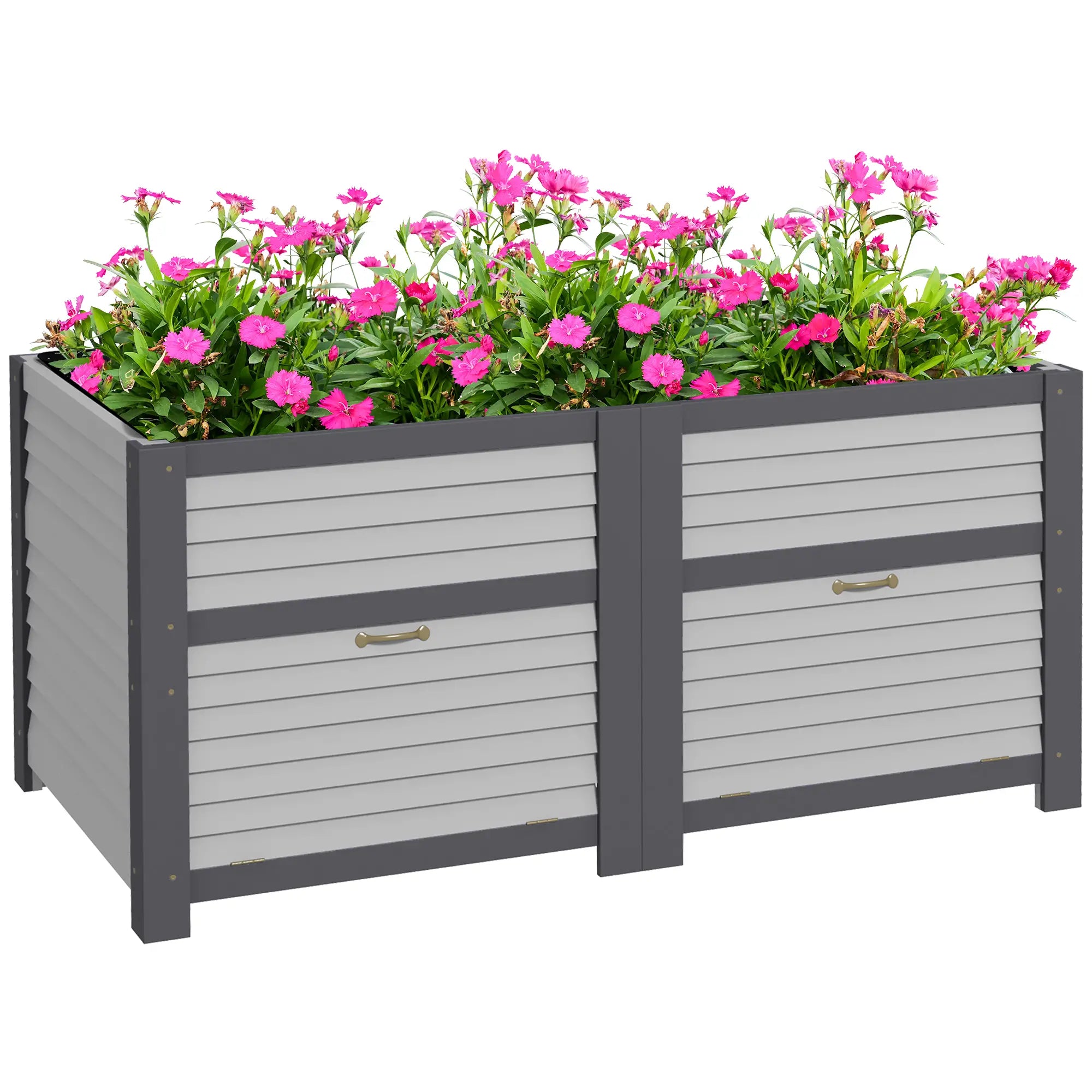 Wooden Elevated Planter Box with Storage, 59