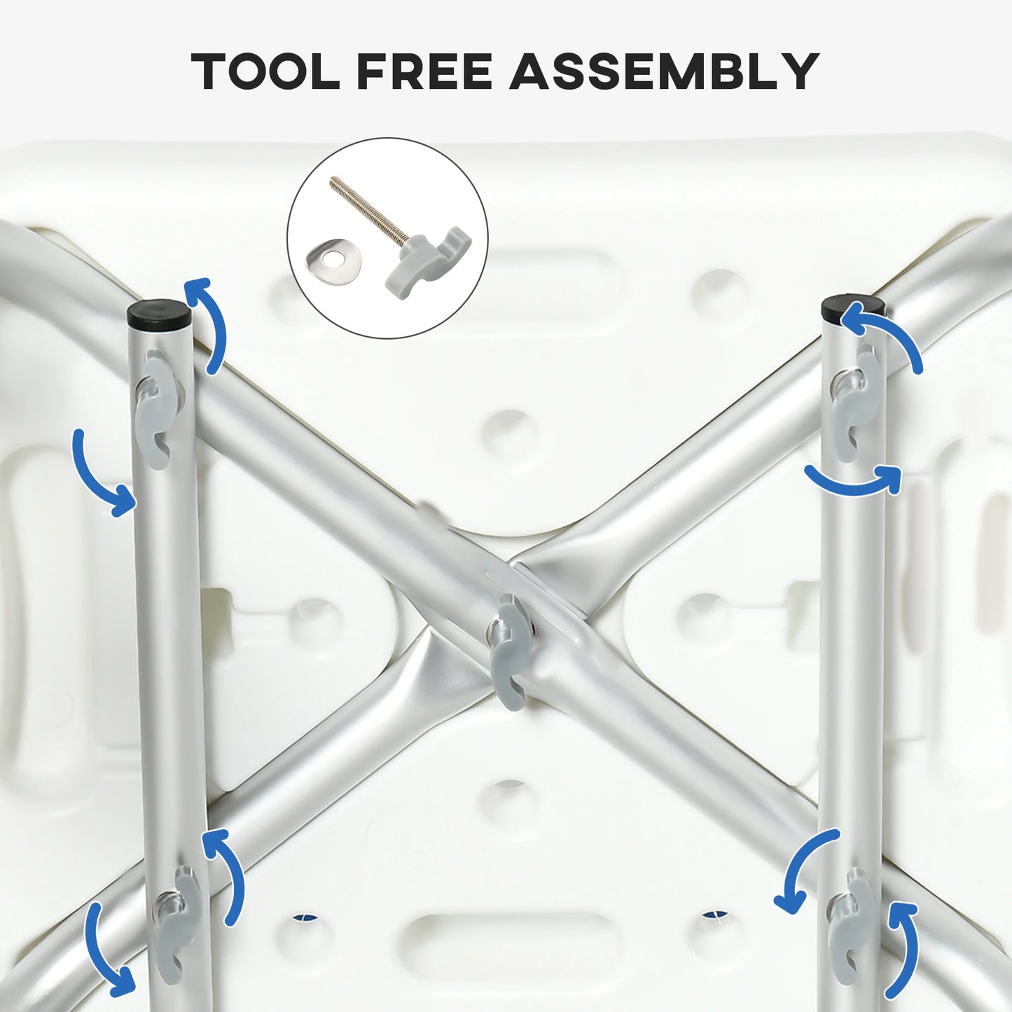 Adjustable Shower Chair with Arms, Back, Anti-Slip Seat, 299lbs Bath Chairs at Gallery Canada