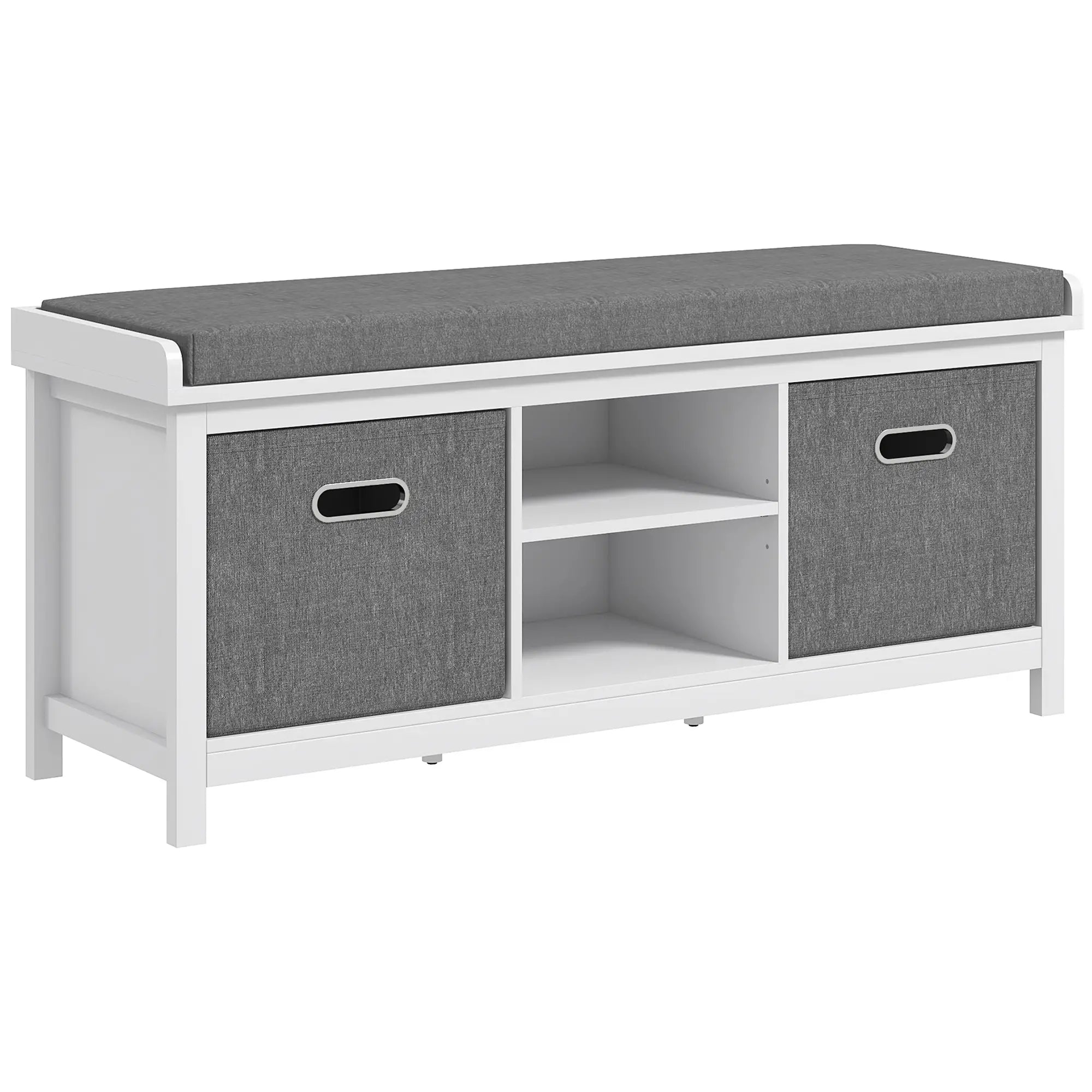 Shoe Storage Bench with Seat, 2 Drawers, Adjustable Shelf, White Shoe Storage Cabinets & Racks at Gallery Canada