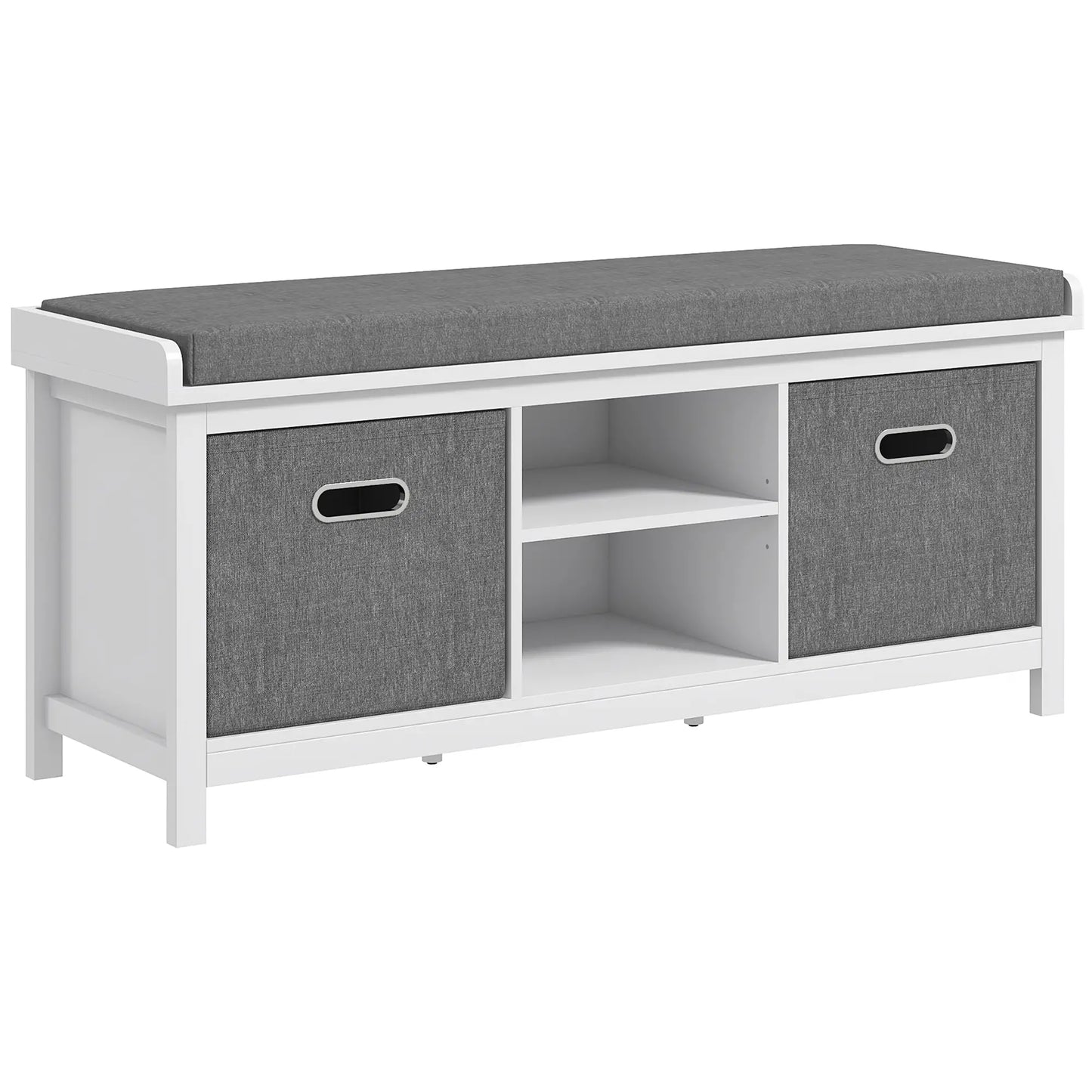 Shoe Storage Bench with Seat, 2 Drawers, Adjustable Shelf, White Shoe Storage Cabinets & Racks at Gallery Canada