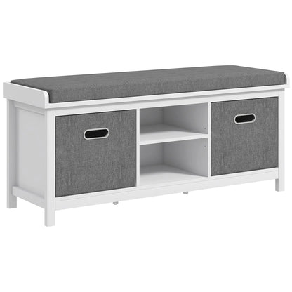 Shoe Storage Bench with Seat, 2 Drawers, Adjustable Shelf, White Shoe Storage Cabinets & Racks at Gallery Canada