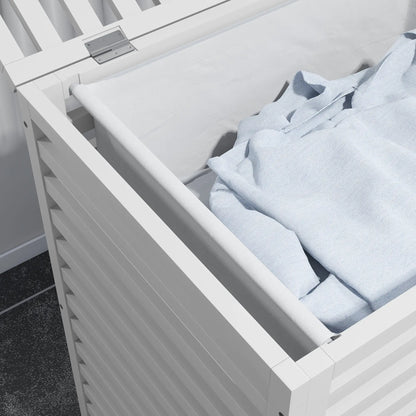 Laundry Basket With Removable Liner Bag, 55L, White Bath Accessories at Gallery Canada