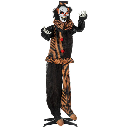 5.6' Life Size Clown Halloween Decoration, Animatronic with Light Up Eyes Halloween Decorations Multi Colour at Gallery Canada