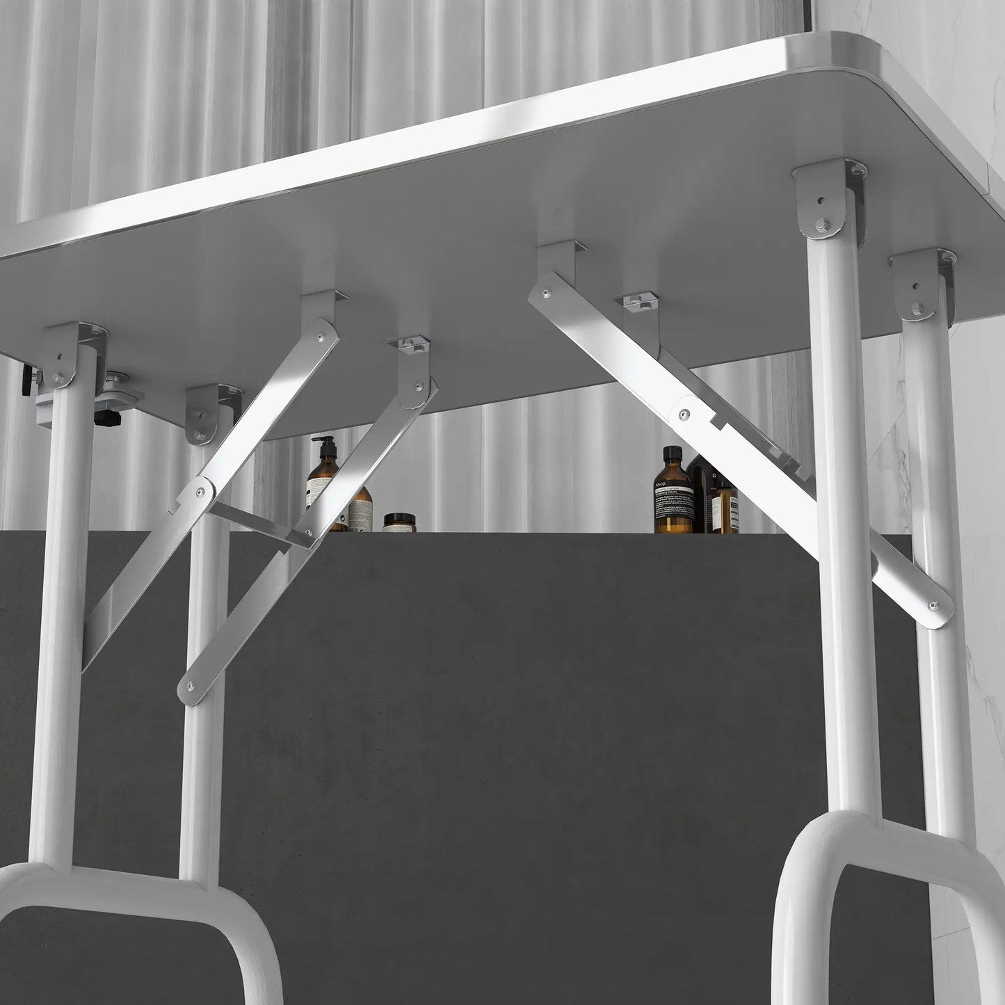 Foldable Pet Grooming Table, Adjustable Arm, Non-Slip, Grey Dog Grooming Tables at Gallery Canada