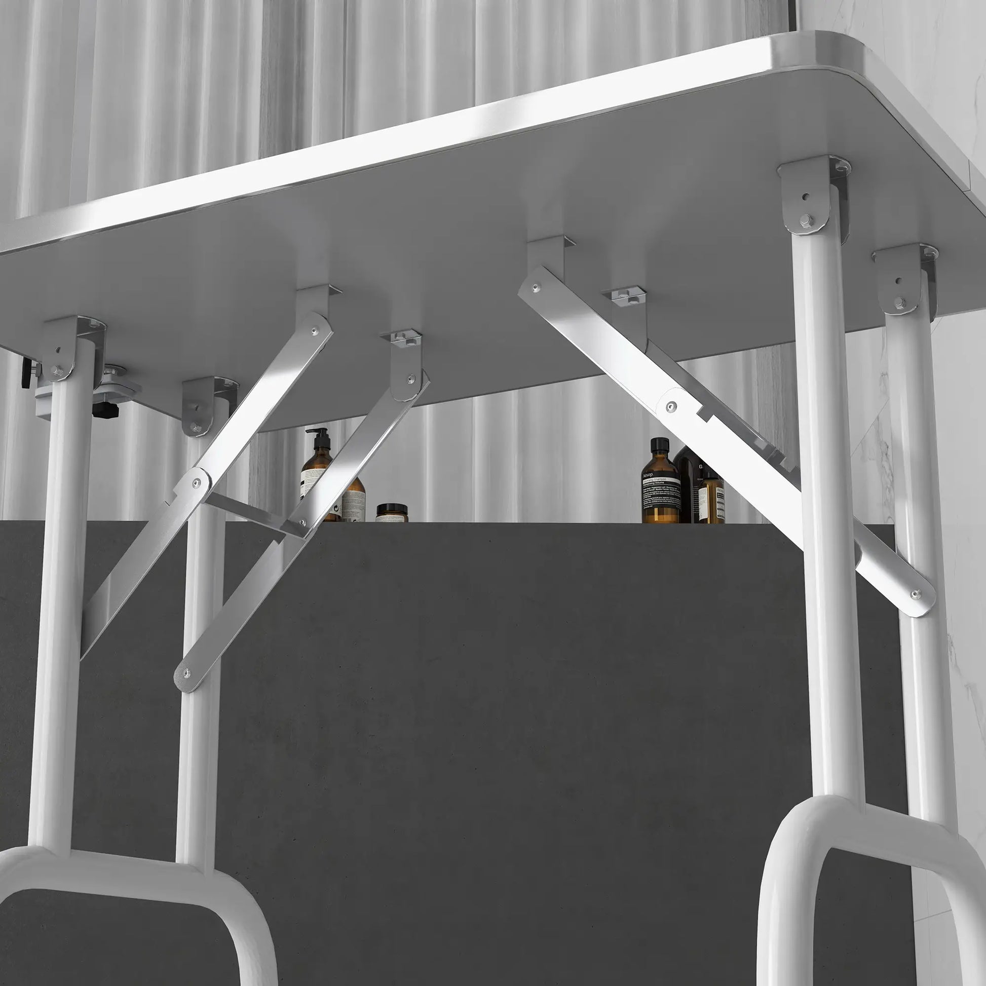 Foldable Pet Grooming Table, Adjustable Arm, Non-Slip, Grey Dog Grooming Tables at Gallery Canada