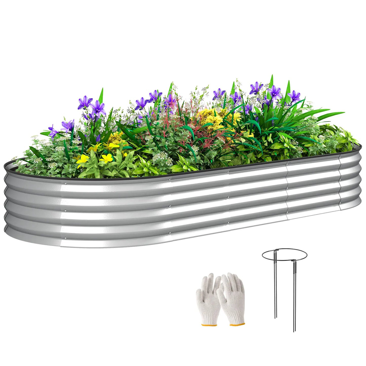 7' x 3' x 1' Galvanized Raised Garden Bed, Outdoor Planter Box, Silver Raised Garden Beds at Gallery Canada