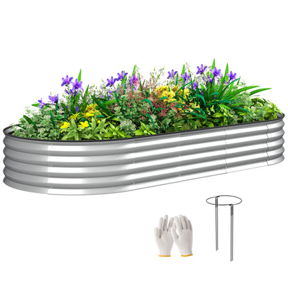 7' x 3' x 1' Galvanized Raised Garden Bed, Outdoor Planter Box, Silver Raised Garden Beds at Gallery Canada