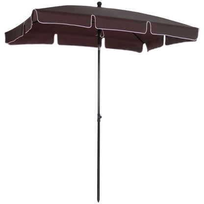 6.5x4ft Rectangle Patio Umbrella, Aluminum Tilt Adjustable, Garden Parasol Sun Umbrellas at Gallery Canada